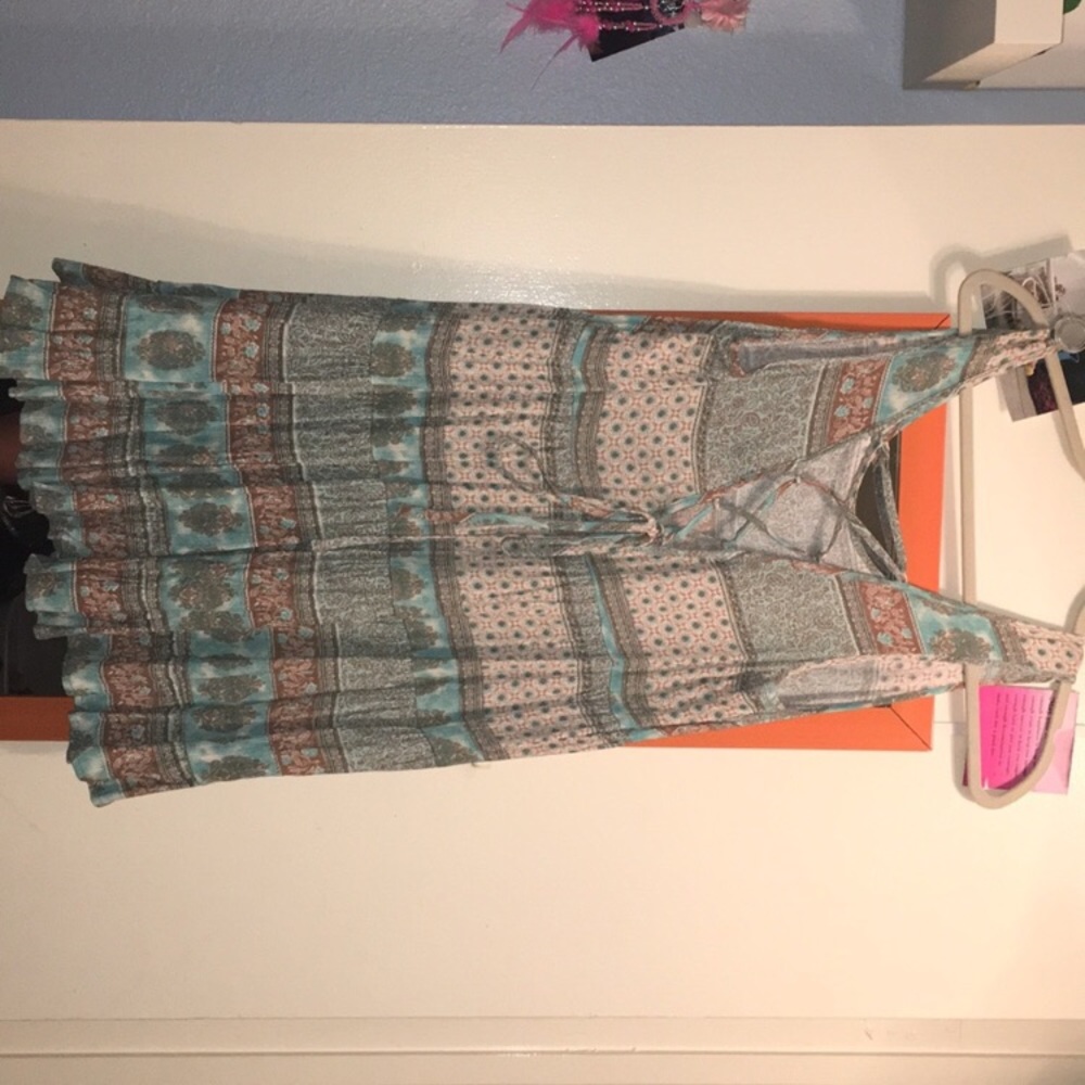 Boho teal dress